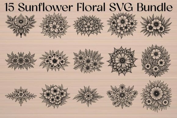 Download Sunflower Floral SVG Bundle - Premium Bundle
