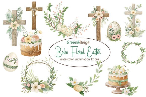 Download Floral Easter Rustic Cross Sublimation - Rustic cross Collection