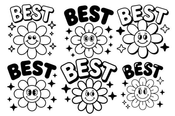 Download Retro Smile Flower Best Svg Set - Premium Resources