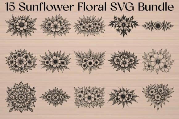 Download Sunflower Floral SVG Bundle - Premium Bundle