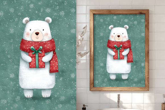 Download Watercolor Bear, Polar Bear, Christmas - Watercolor bear Collection
