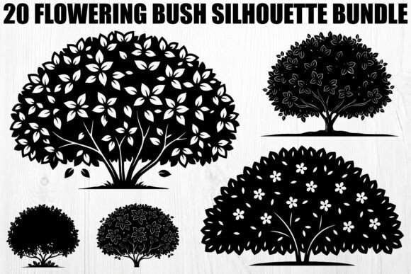 Download Flowering Bush Silhouette Bundle - Premium Resources