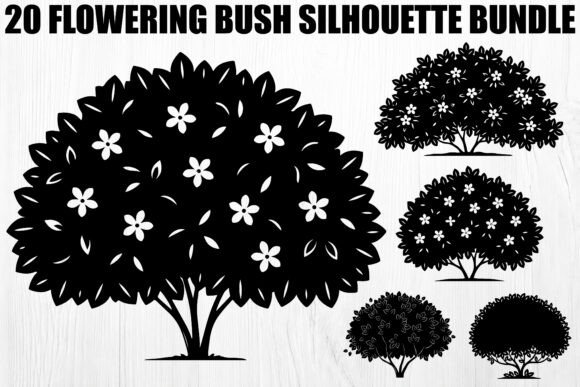 Download Flowering Bush Silhouette Bundle - Premium Resources