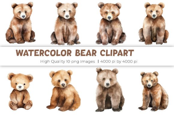 Download Watercolor Bear Clipart - Watercolor bear Collection